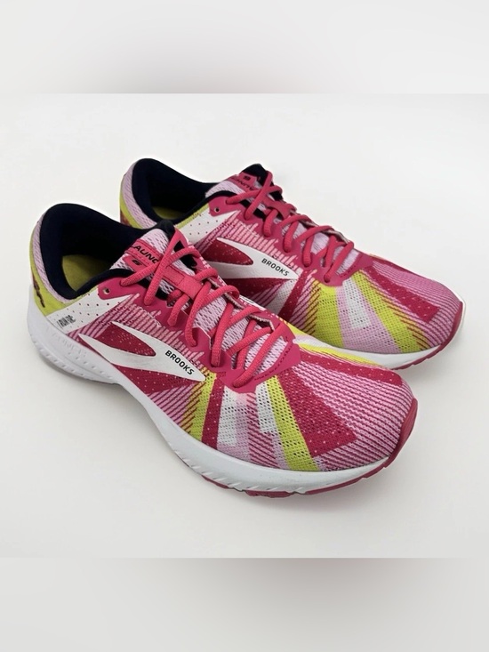 Brooks Shoes - Brooks Launch 6 Run Happy Women's Running Shoes Pink Yellow White Size 8.5 B
